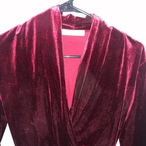 Red velvet fitted bodysuit